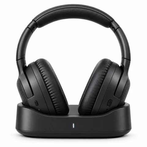 Casque TV Avantree Ensemble posé sur sa base