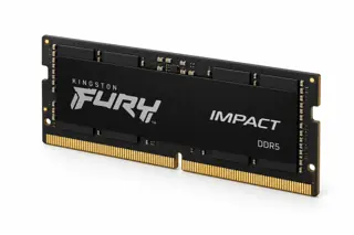 Illustration générée par IA : une barrette Kingston FURY Impact DDR5, format court noir et contacts dorés