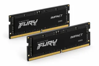 Illustration générée par IA : deux barrettes Kingston FURY Impact DDR5, format court noir et contacts dorés