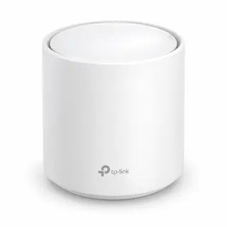Illustration générée par IA : une borne TP-Link Deco X10, boîtier cylindrique blanc, représentant une des 2 bornes du coffret