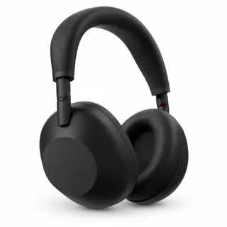 Illustration générée par IA du casque Sony WH-1000XM6, arceau noir rembourré et deux oreillettes noires, sur fond blanc