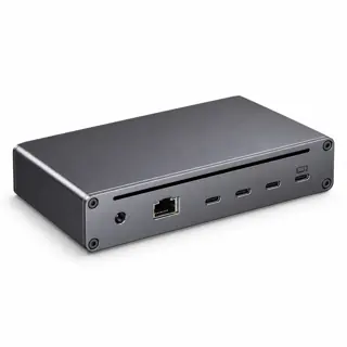 Illustration générée du hub UGREEN 25053EU : boîtier gris sur fond blanc ; rendu indicatif des connecteurs