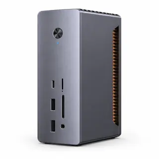 Illustration générée du hub UGREEN 45790A : boîtier gris sur fond blanc ; rendu indicatif des connecteurs