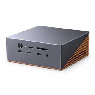 Illustration générée du hub UGREEN 85590F : boîtier gris sur fond blanc ; rendu indicatif des connecteurs