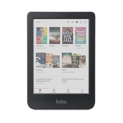 Liseuse Kobo Clara Colour affichant des couvertures en couleur