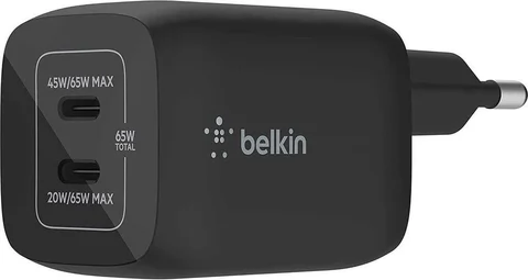 Chargeur secteur Belkin BoostCharge Pro noir avec deux ports USB-C