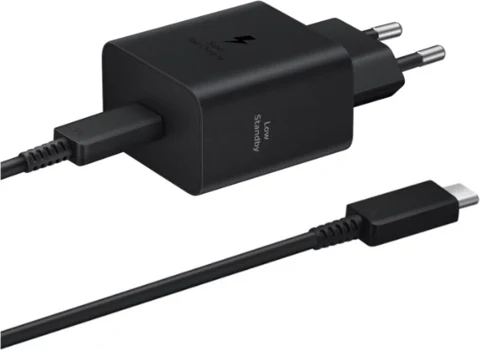Chargeur secteur Samsung EP-T4511 noir avec câble USB-C à côté