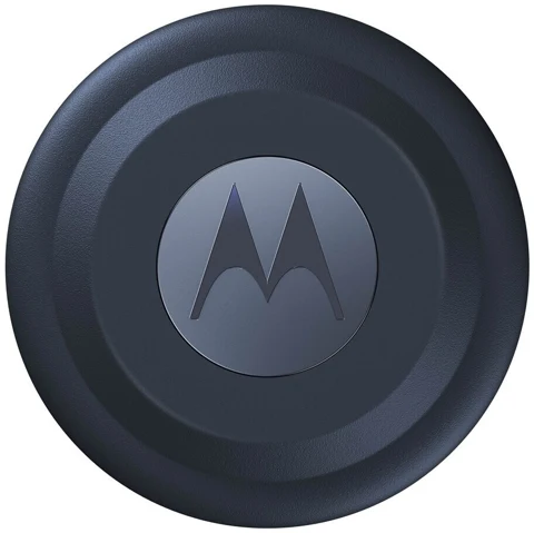 Traceur Motorola moto tag bleu vu de face