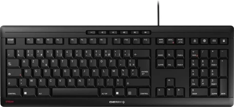Clavier CHERRY STREAM noir avec câble et pavé numérique