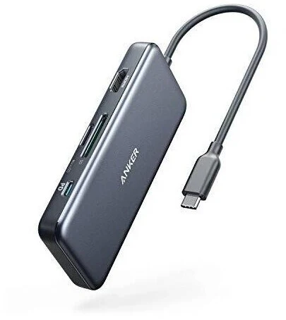 Hub Anker 341 gris avec câble USB-C intégré