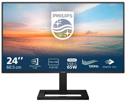 Écran Philips 24E1N1300AE noir avec son pied