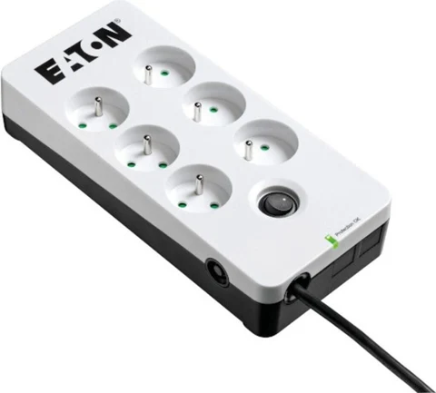 Multiprise Eaton Protection Box PB6F blanche et noire à six prises