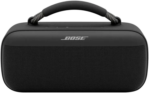 Bose SoundLink Max noire, vue de face avec poignée en corde