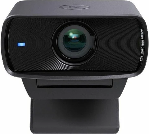 Elgato Facecam MK.2 noire, vue de face sur sa fixation d’écran