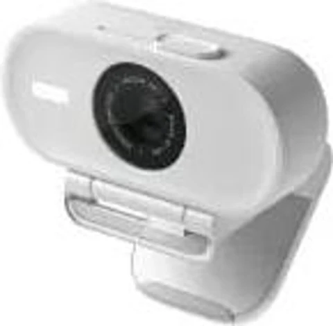 Elgato Facecam Neo blanche, vue de trois quarts avec sa fixation
