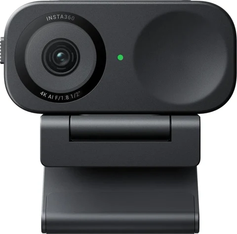 Insta360 Link 2C noire, boîtier sur sa fixation d’écran
