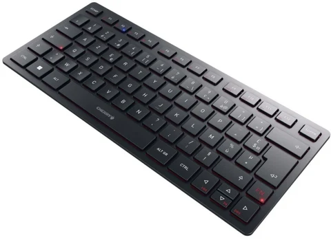 Clavier compact CHERRY KW 9200 MINI noir vu de trois quarts