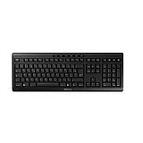 Clavier CHERRY STREAM KEYBOARD WIRELESS noir vu de dessus, avec pavé numérique
